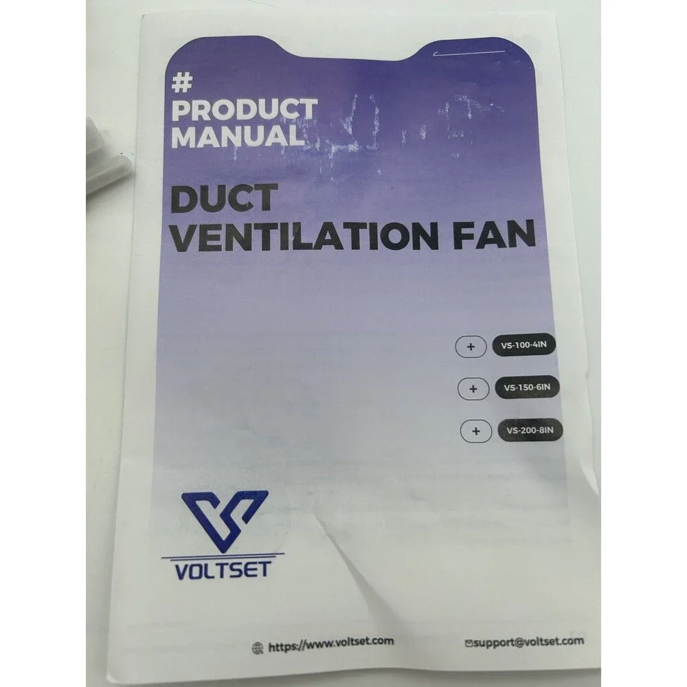Voltset VS-100-4IN 4” Inline Duct Ventilation Fan 280 CFM 50W 110V